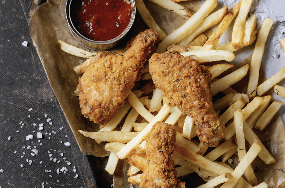 Oven Fried Chicken Legs With Oven Baked Fries