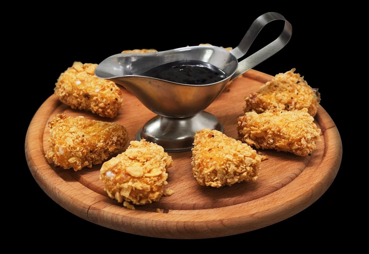 Smash Corn Flakes for Rustic Oven Fried Chicken Nuggets