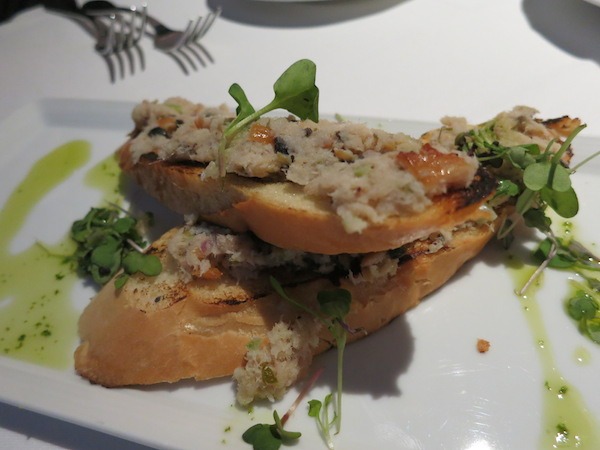 Smoked Trout Crostini from Aerie Restaurant in Grand Traverse Resort & Spa