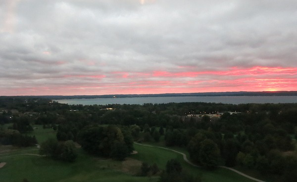 Sunset at the Aerie Restaurant at Grand Traverse Resort & Spa