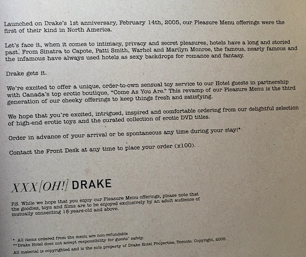 Drake Pleasure Menu Intro