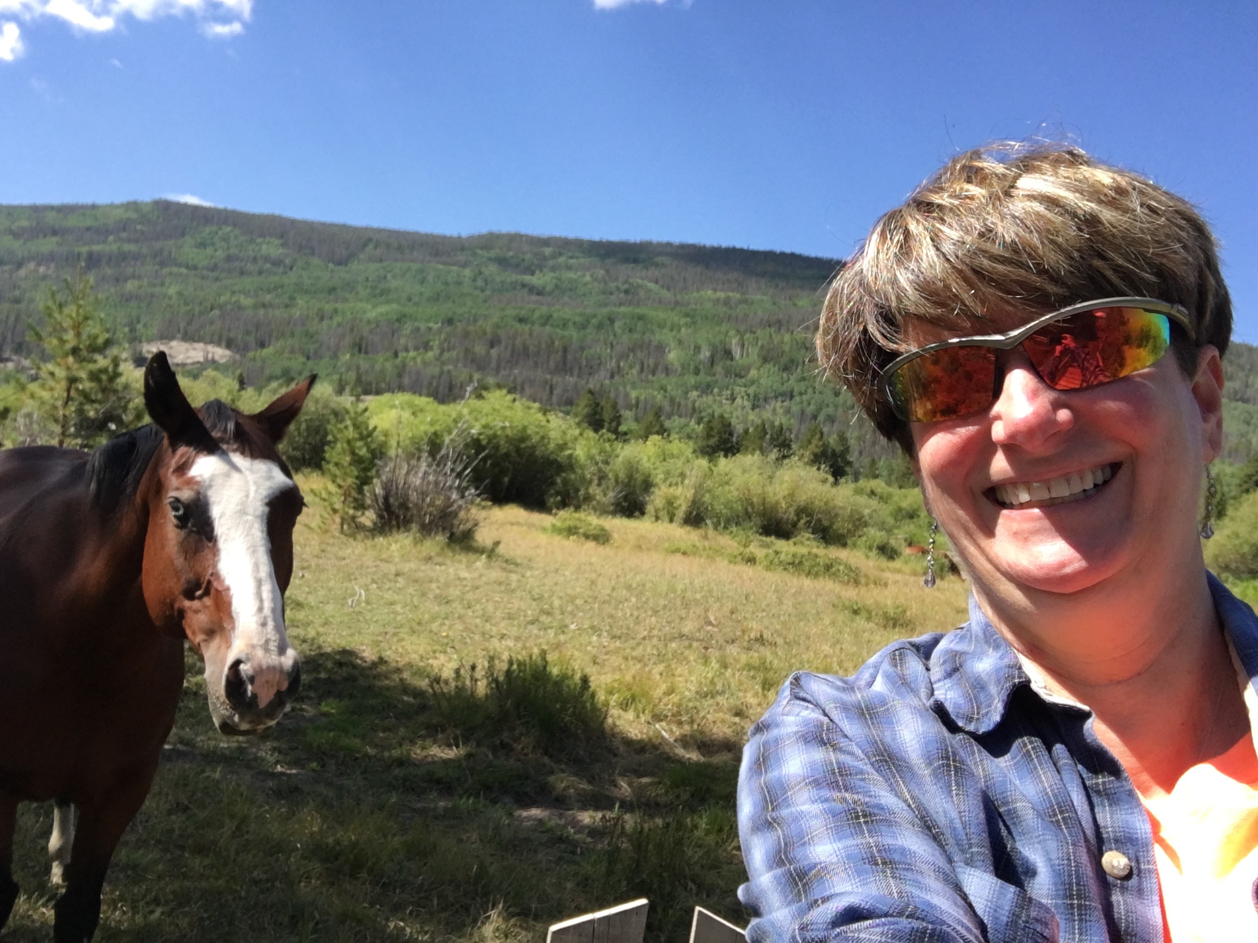 Sue Reddel and Trigger at Rawah Ranch