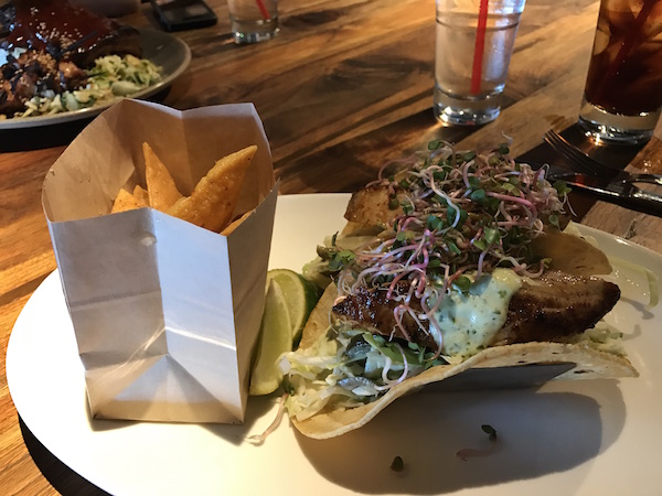 Fish tacos at Dukes in La Jolla