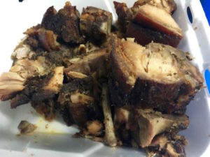 places to eat in St. Croix: Roast Pork at St. Croix AgriFest.