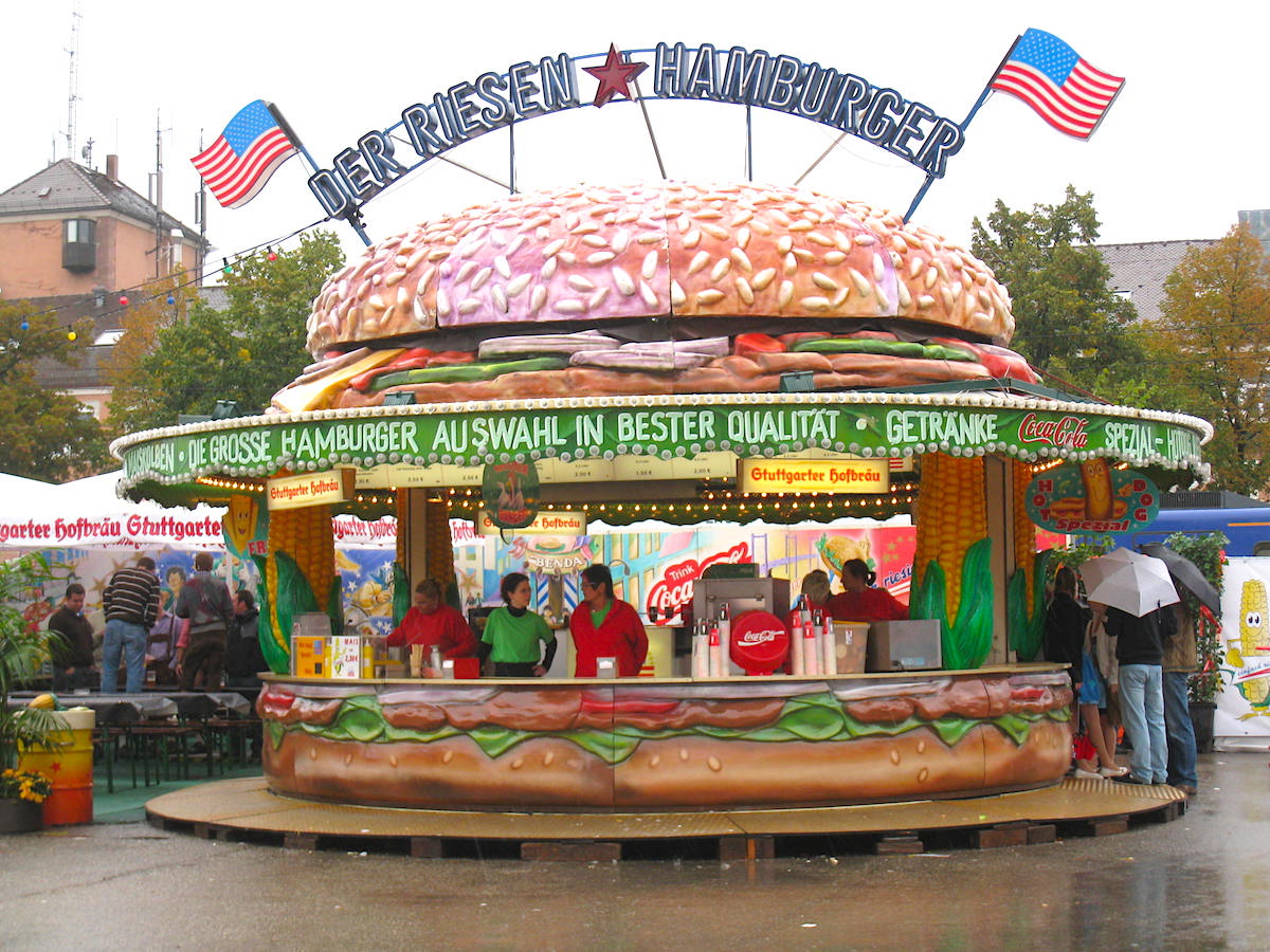 Hamburger Stand at Volksfest Stuttgart Germany