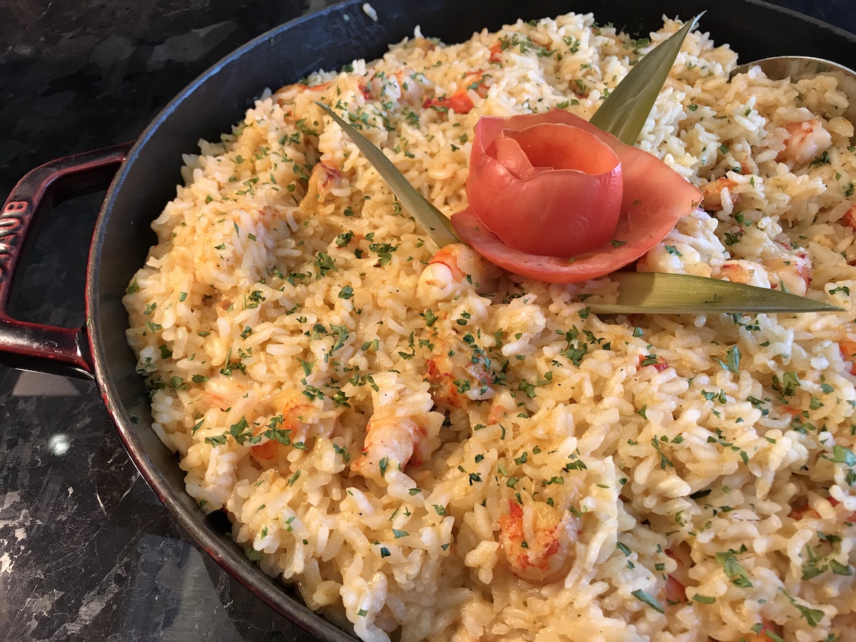 Shrimp and Rice at the Fairmont Gold Lounge