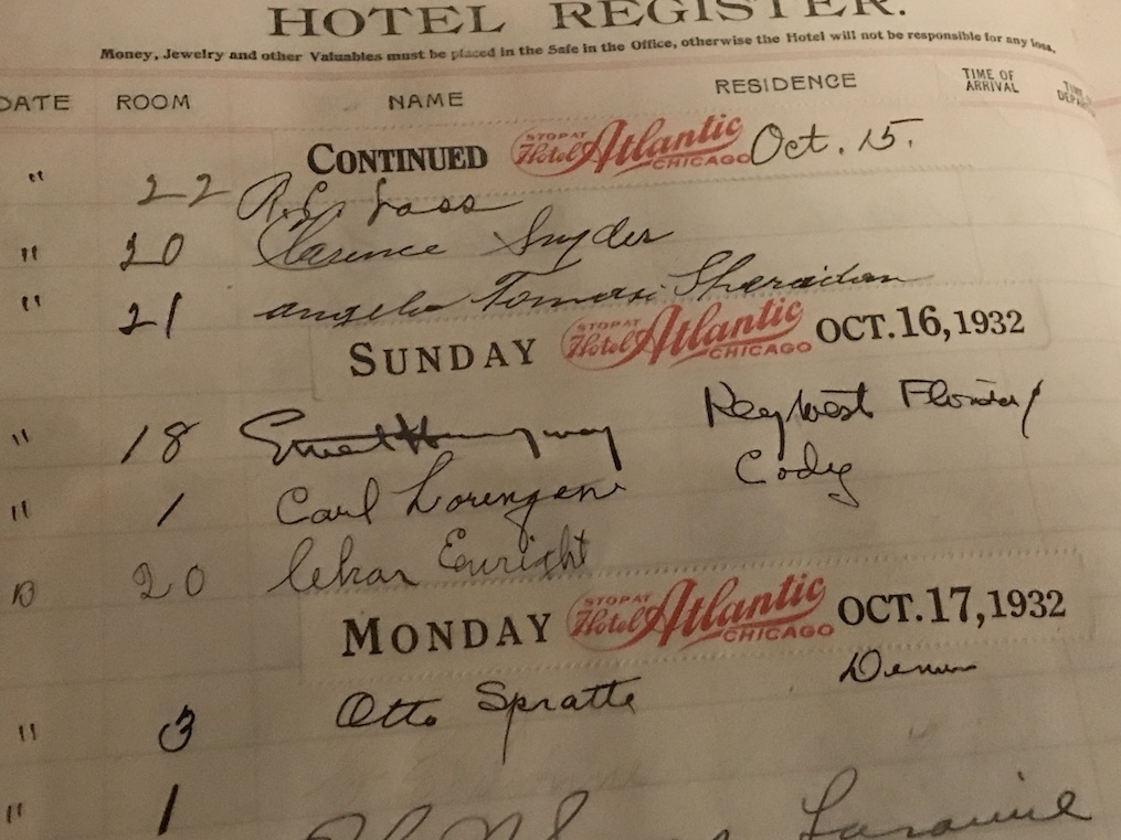 Irma Hotel Cody Ernest Hemingway Signature