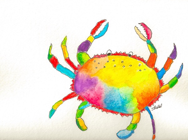 Rainbow Crab Painting