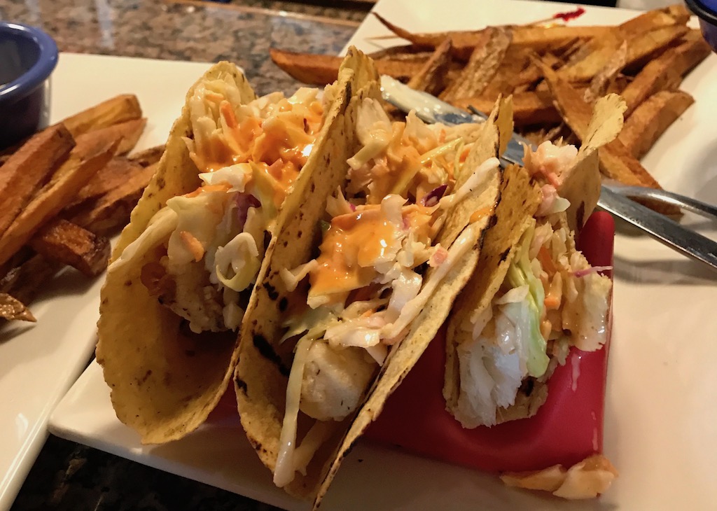 Fish Tacos at Neptunes Brewery Livingston Montana