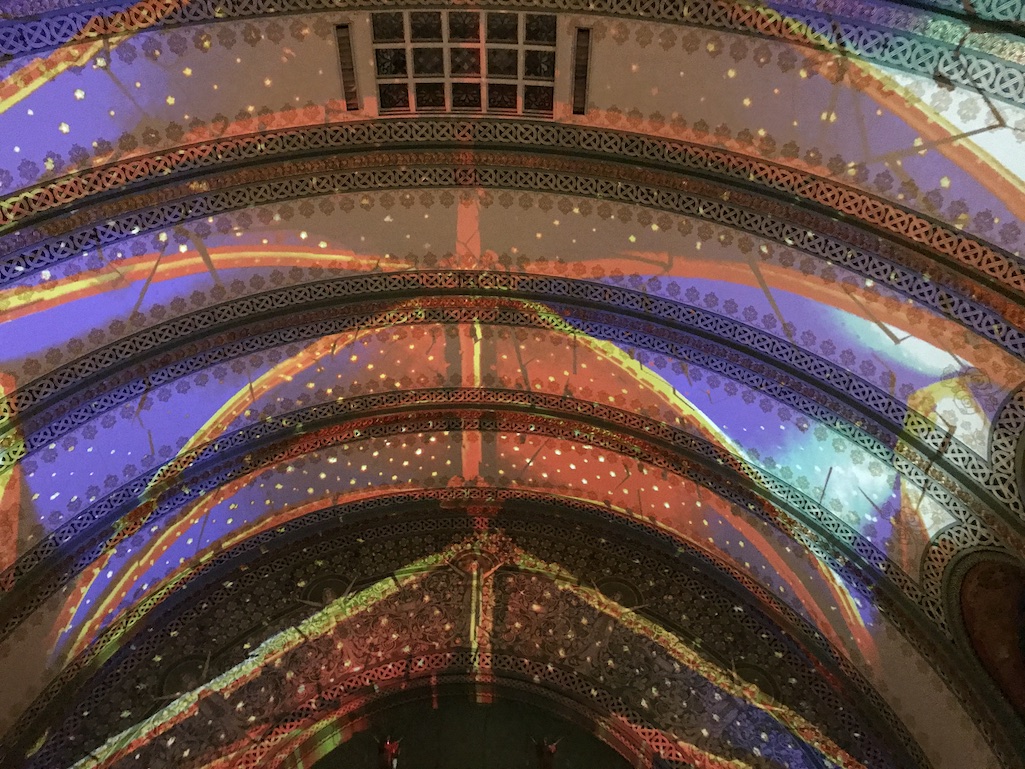 Light show at the Union Station Hotel in St. Louis