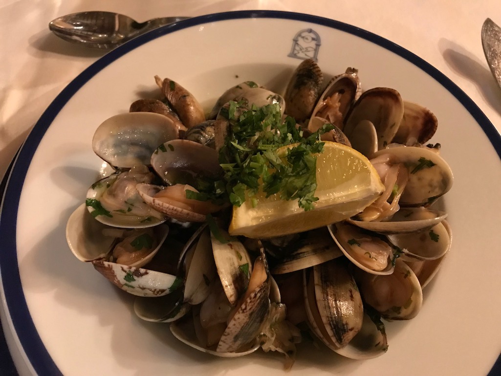 Appetizer Clams at Pousado do Castelo Obidos Portugal