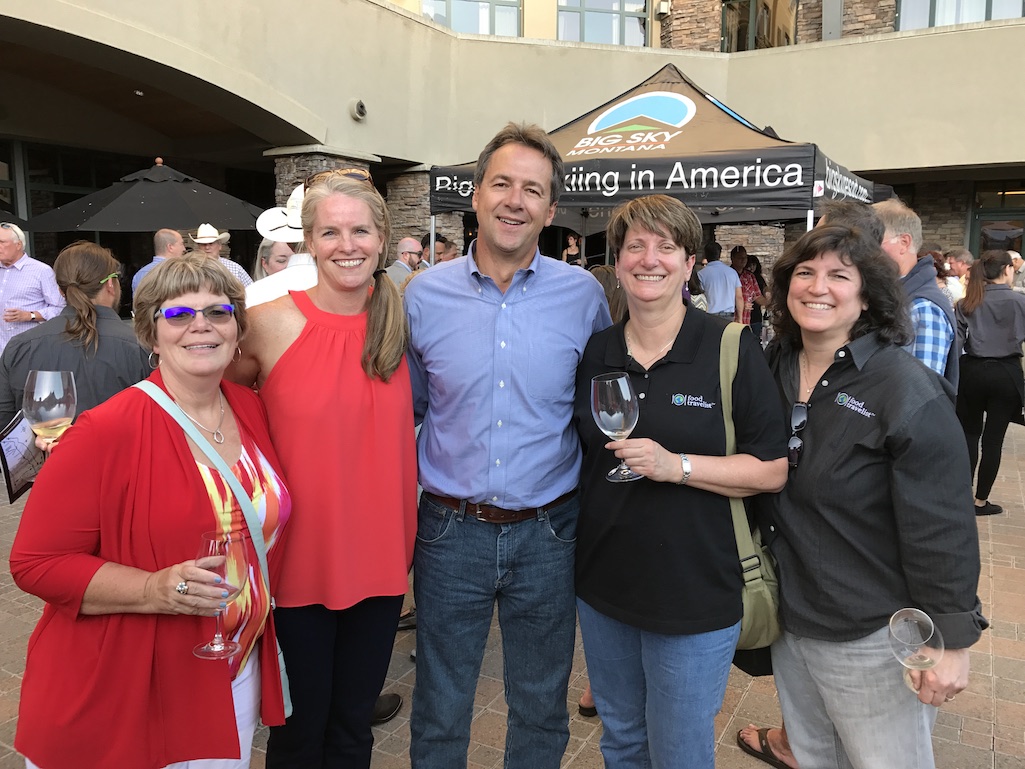 Food Travelists Meeting Governor Bullock and his Lisa and. Robin Hoover of Yellowstone County