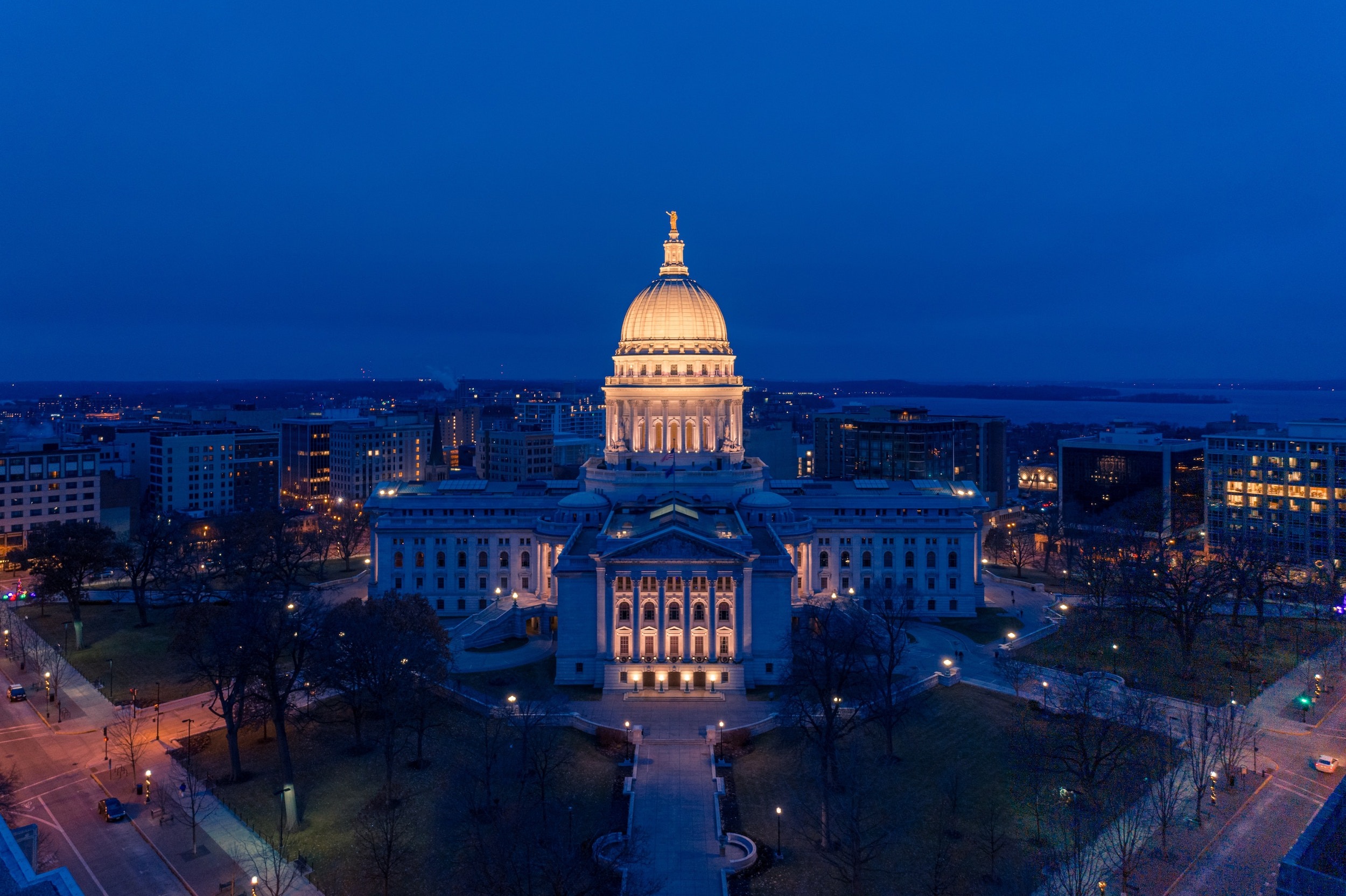 Madison Capitol Building At Night