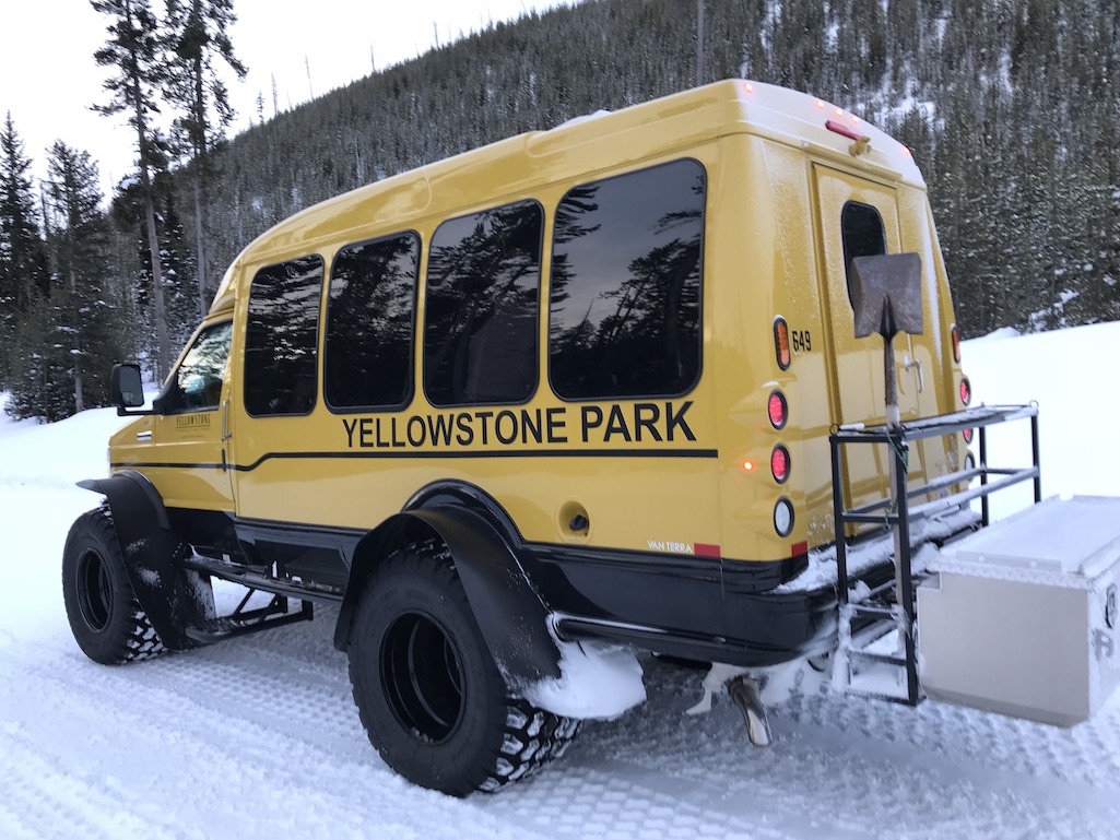 Snow Coach in Yellowstone Park