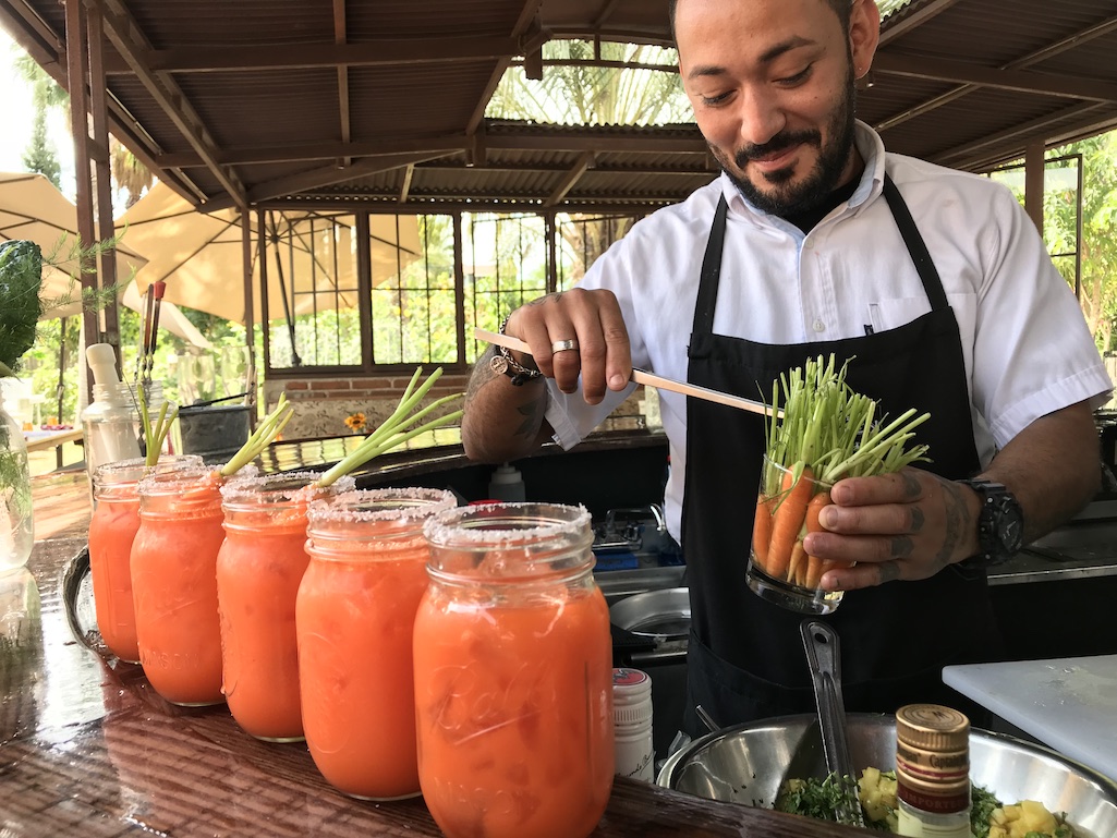 Carrot Juice Margaritas at Flora Farms