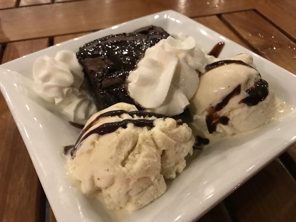 Hot Fudge Brownie Dessert at Beach Side Cafe St. Croix