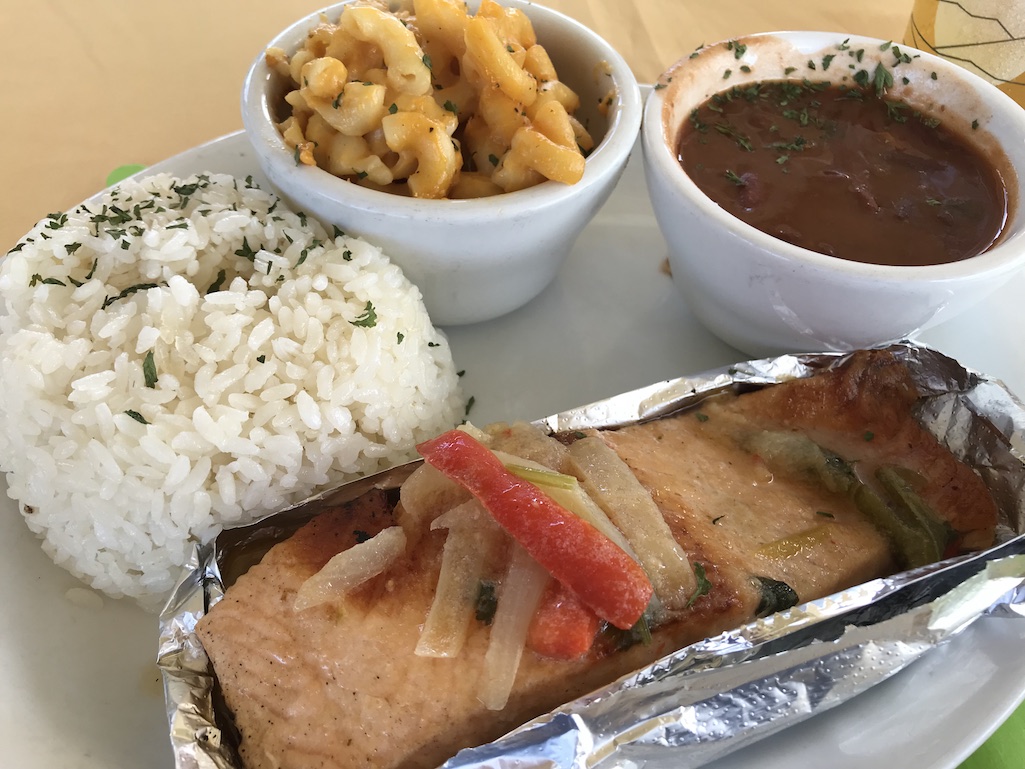 Salmon and sides at Java Joes Cafe