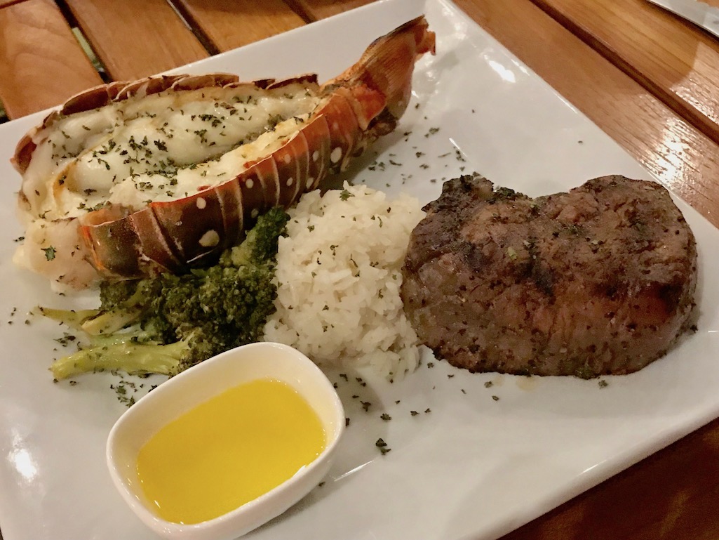 Steak and Lobster at the Beach Side Cafe St. Croix