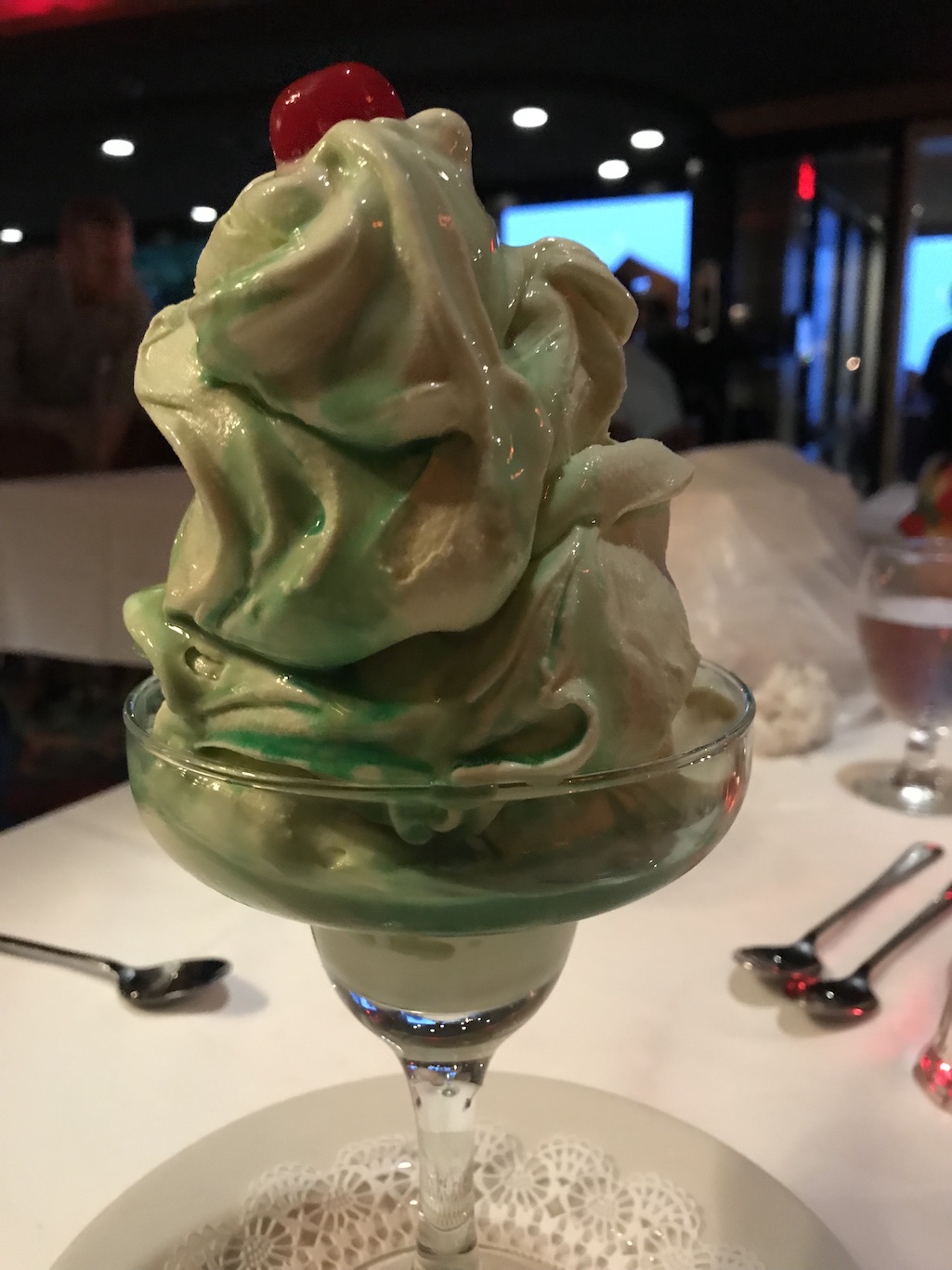 Grasshopper Ice Cream Dessert at the Hob Nob Supper Club Food in Kenosha Wisconsin