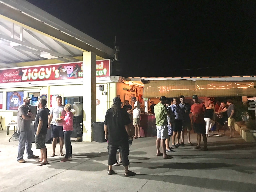 Party goes all night at the gas stations in St. Croix.