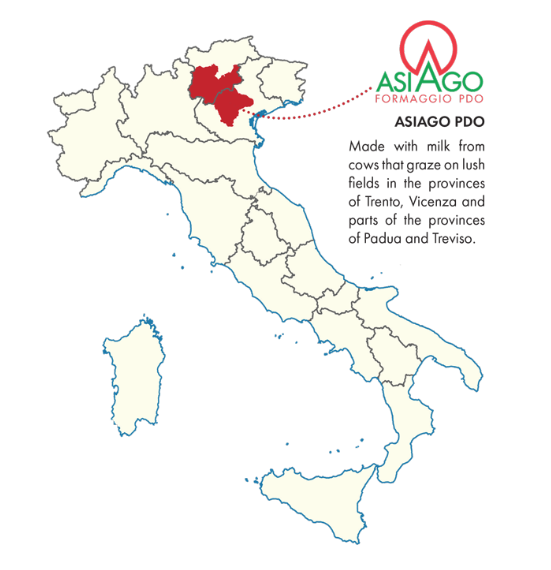 Asiago Cheese region in Italy