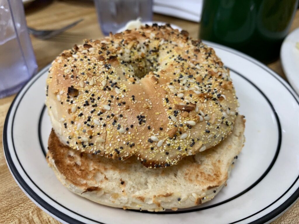 The everything bagel from Bea's Bakery Tarzana CA