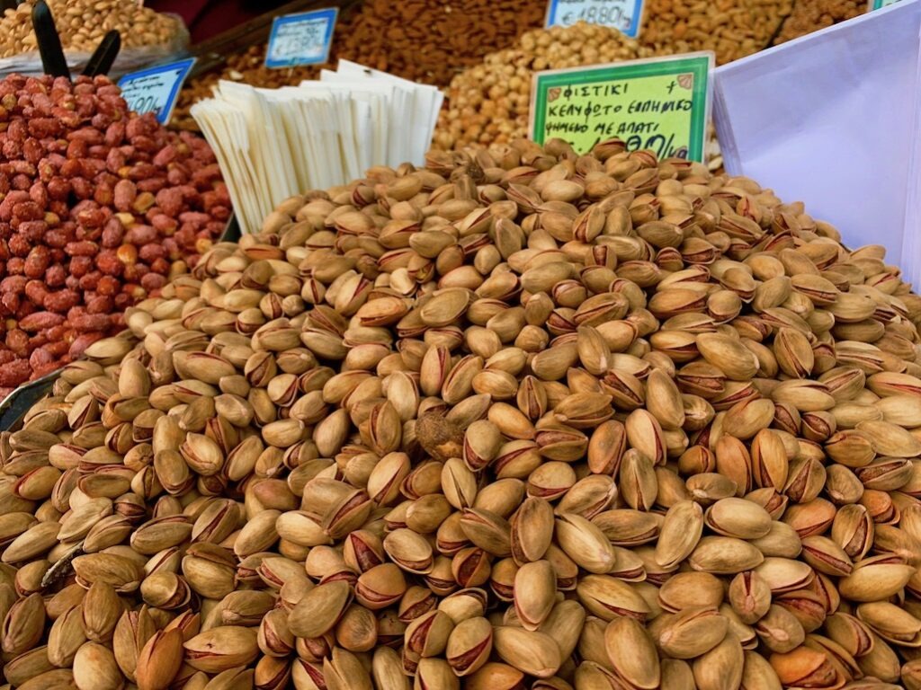 Pink Pistachios in Athens Greece