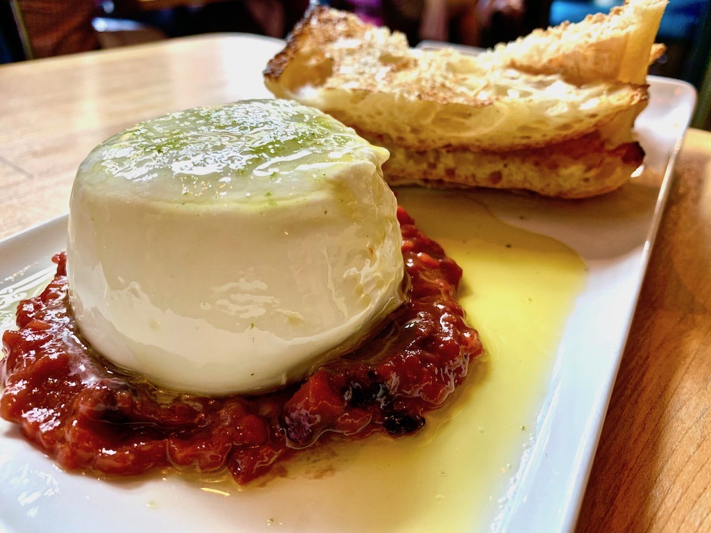 Burrata at Alavita Restaurant Boise Idaho
