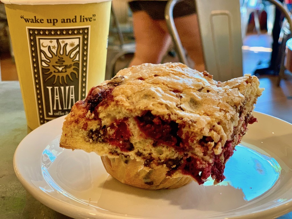 Raspberry Chocolate Chip muffin at Java Coffee and Cafe Boise Idaho