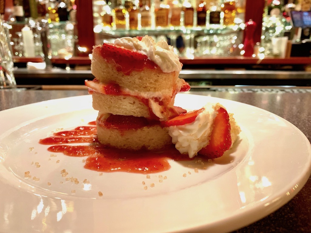 Strawberry shortcake at the Sycamore Restaurant