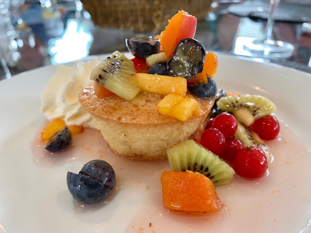Almond Financier with Fresh fruit on Enchante European Waterways