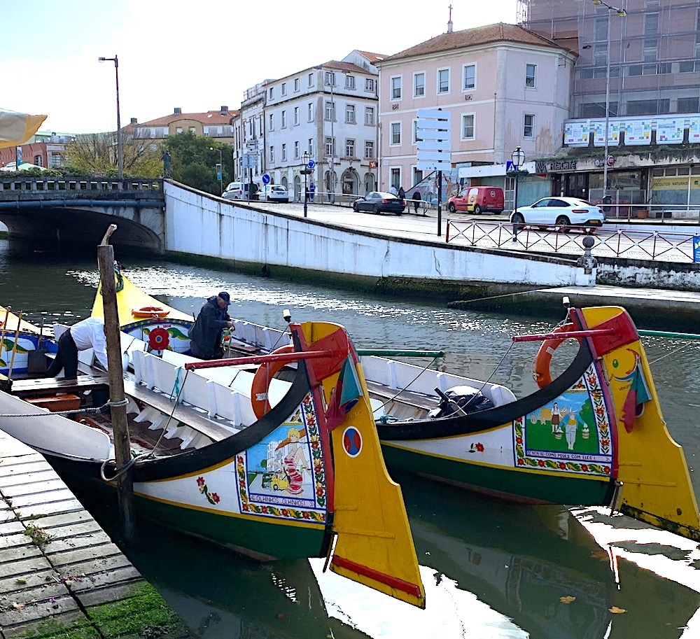 Barco Molicerios River Boats along the canal in Aveiro Portuga