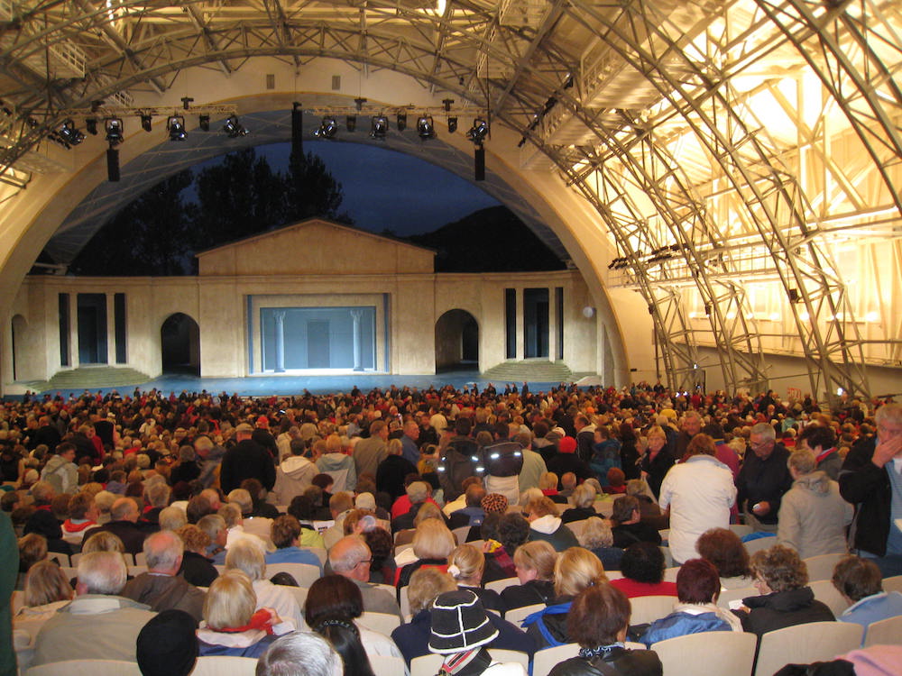 Inside the theater at Oberammergau