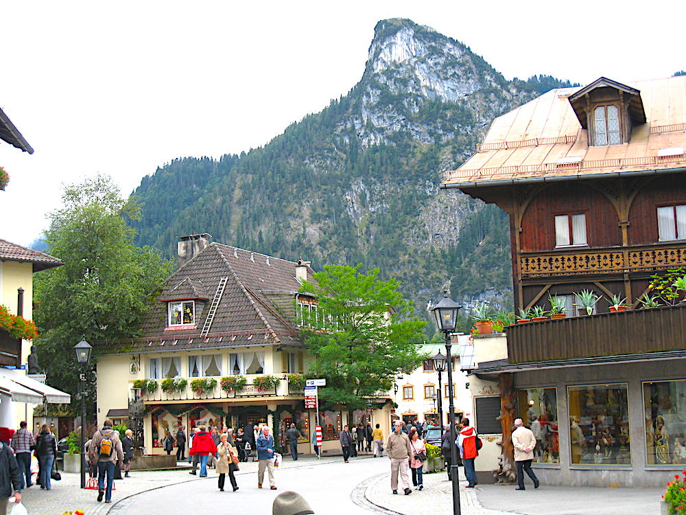 Oberammergau with mountains in background