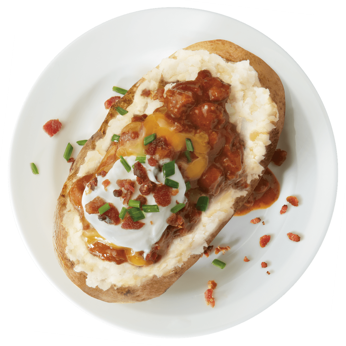 Chili Stuffed Baked Potato