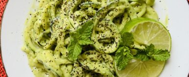 Lime Cream Zucchini Spaghetti