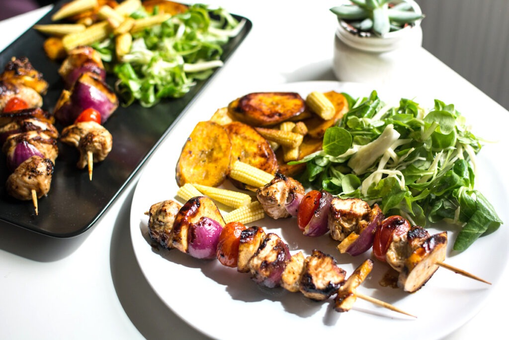 Delicious Chicken And Vegetable Kebabs