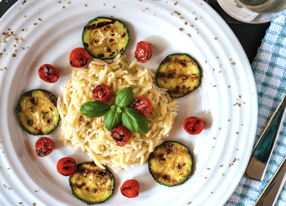 Dress Up Orzo Pasta With Grilled Veggies