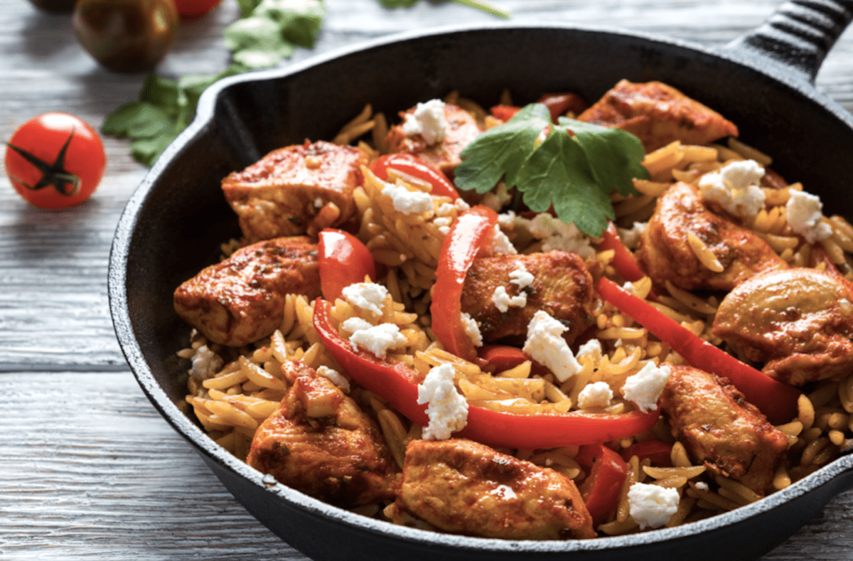 Easy Orzo Pasta Skillet