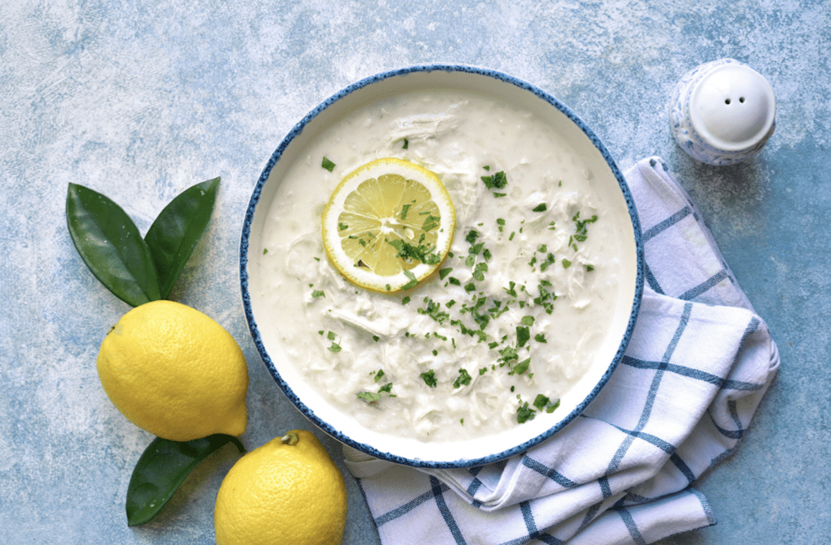 Orzo Pasta Chicken Egg And Lemon For Famous Greek Avgolemono Soup