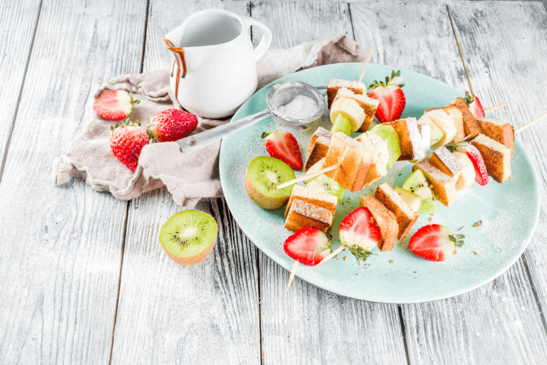 Pound Cake and Fruit Skewers