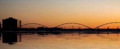 Tempe Town Lake Bridge at sunset