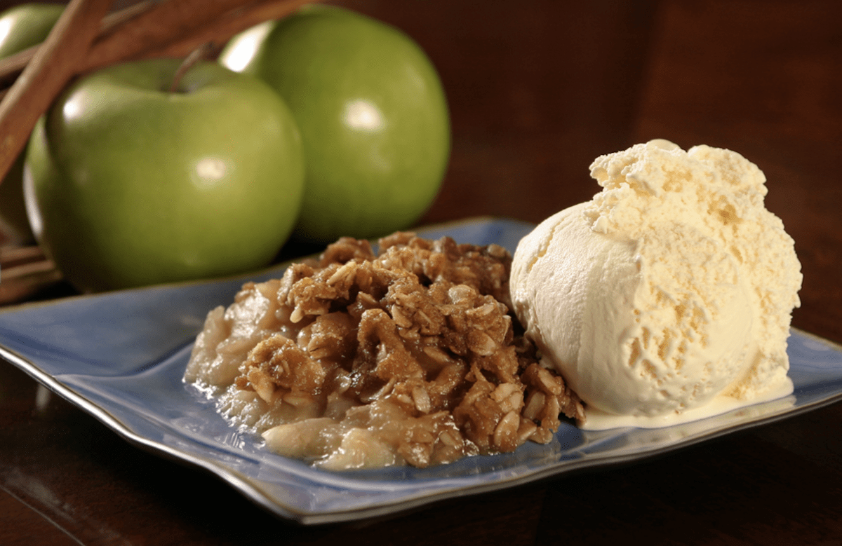 Apple Crisp With Vanilla Ice Cream