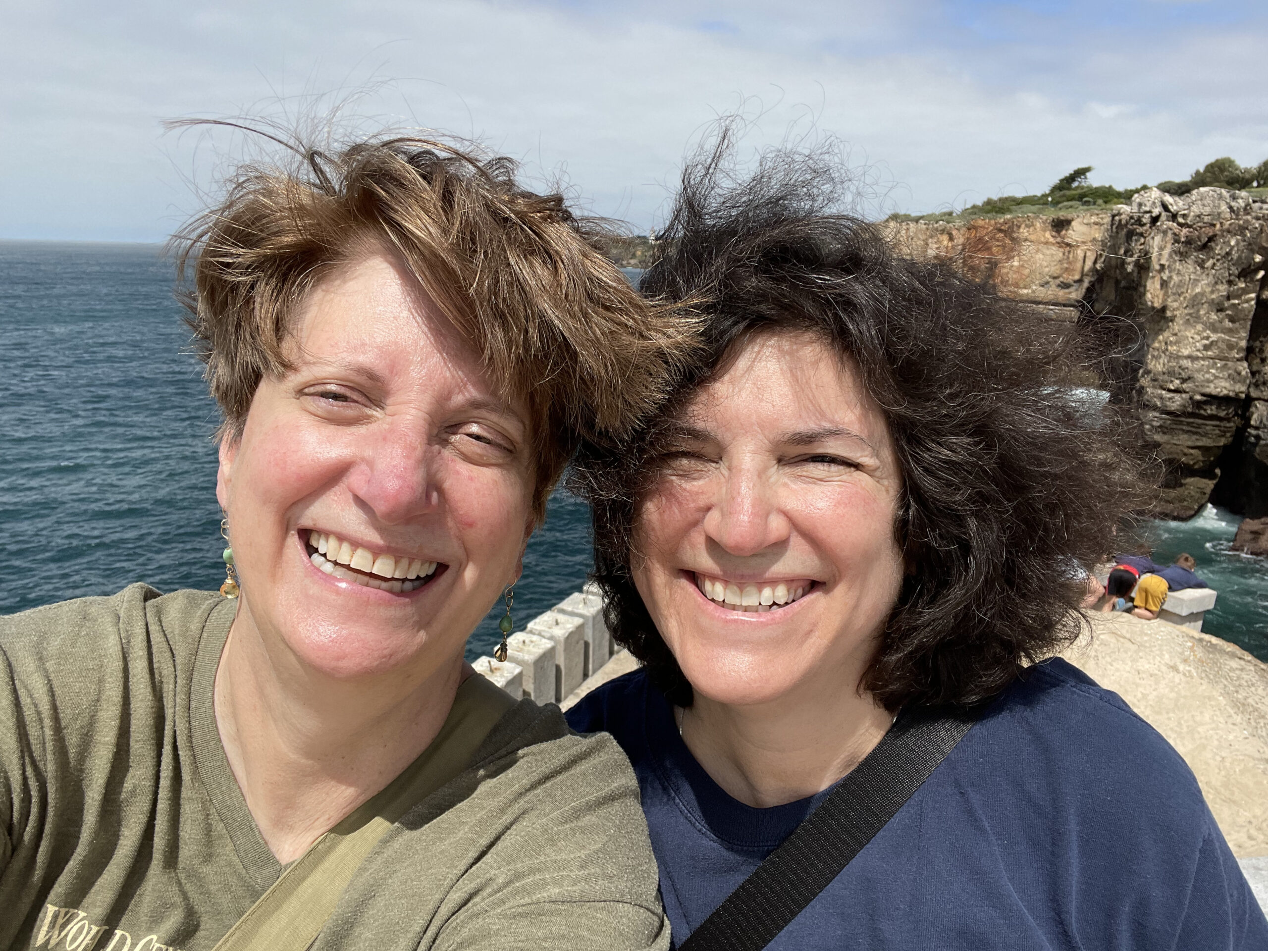 Sue and Diana in Cascais life in portugal