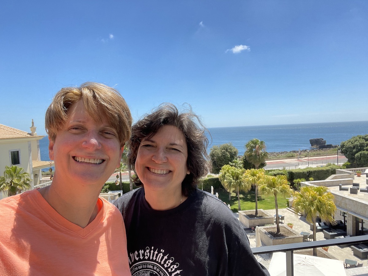 Sue and Diana at the Grande Real Villa Italia Hotel in Cascais