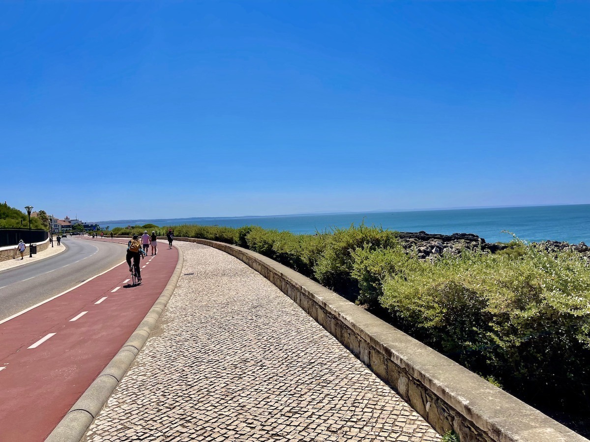 Walking path along the ocean Cascais Portugal