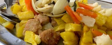 carne de porco alentejana in Mealhada Portugal