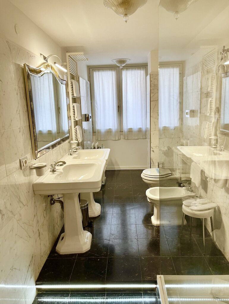 Exquisite bathroom at the Palazzo Paruta