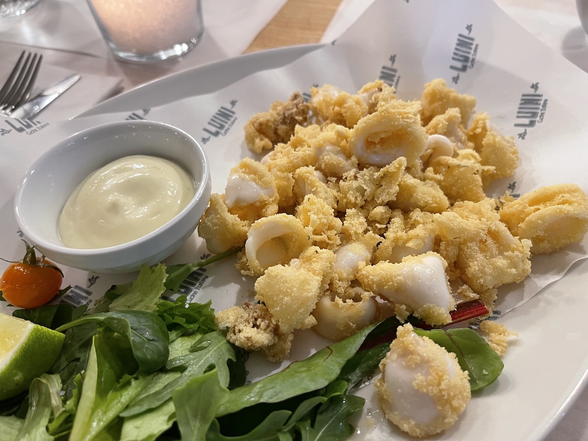 Calamari at Luini in Marbella, Spain