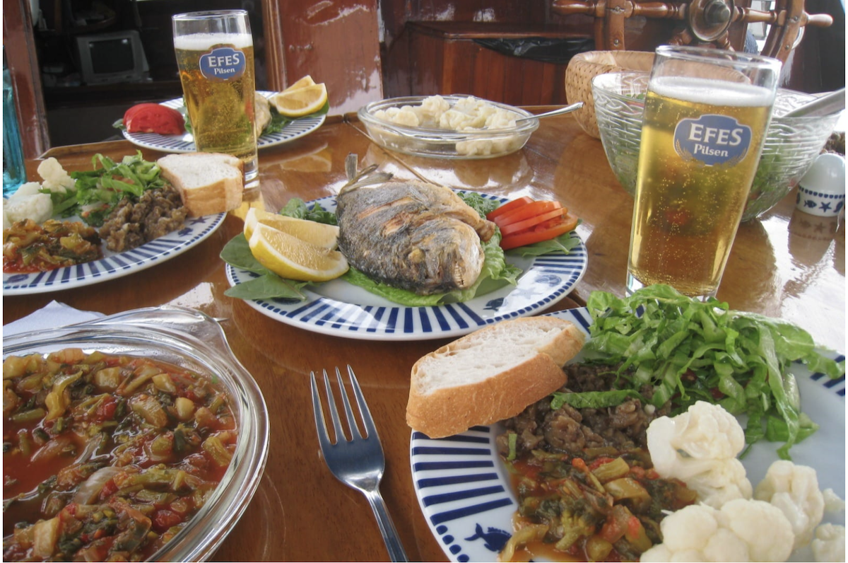 Lunch on the gulet boat in Bodrum Turkey food and travel experiences